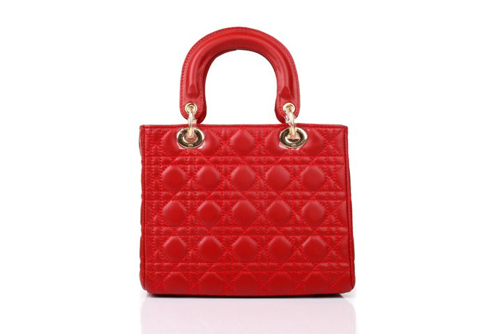 lady dior lambskin leather bag 6322 red with gold hardware